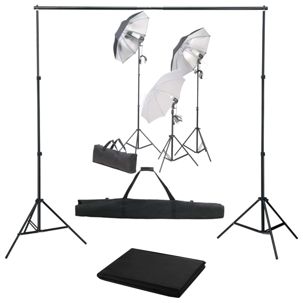 JUNG Vida Fotostudio-Set mit Lampen und Hintergrundsystem