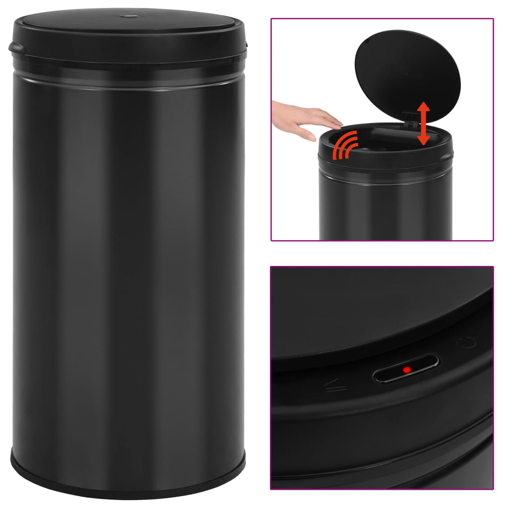 JUNG Vida Automatischer Sensor-Mülleimer 60 L Kohlenstoffstahl Schwarz