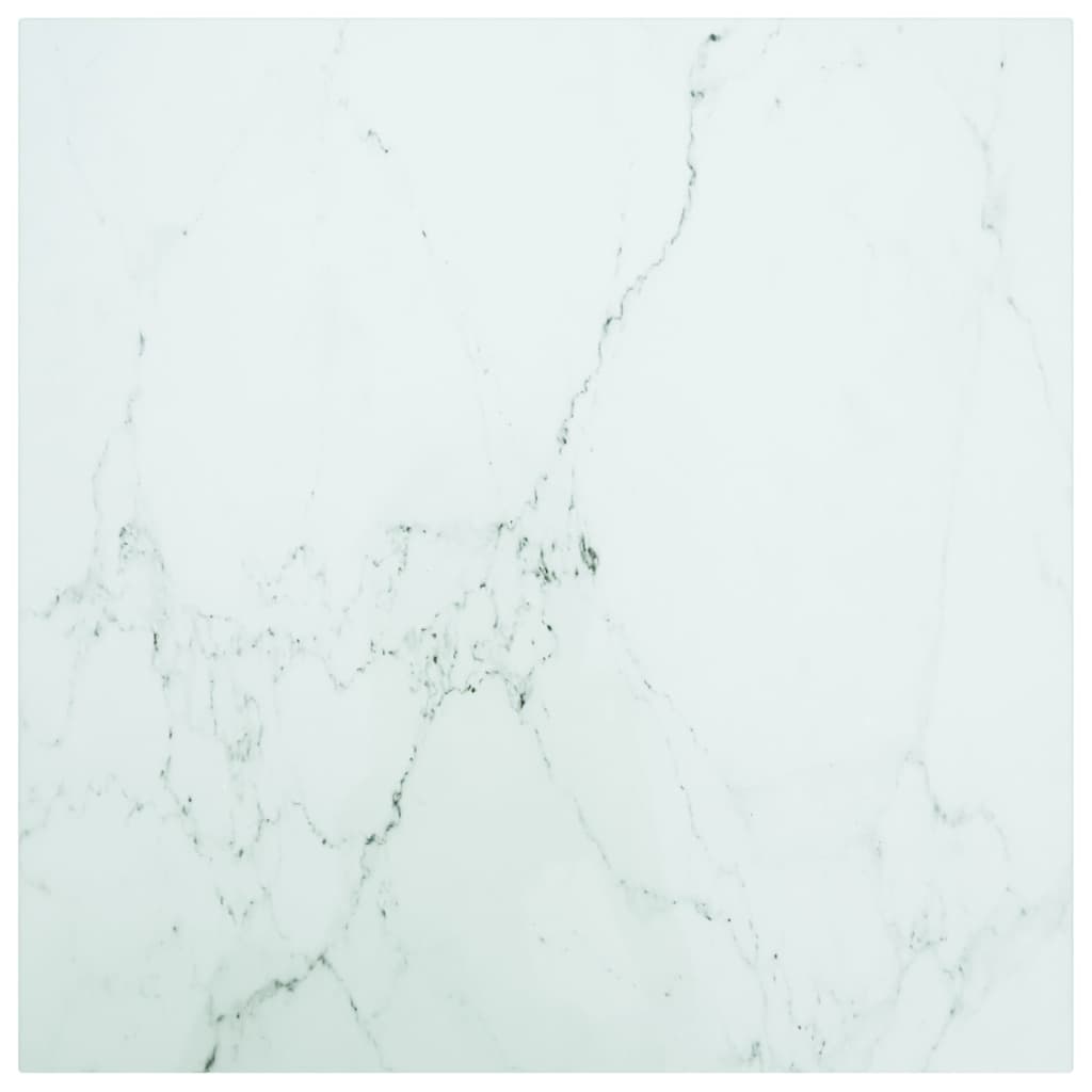 JUNG Vida Tischplatte Weiß 60x60 cm 6 mm Hartglas in Marmoroptik