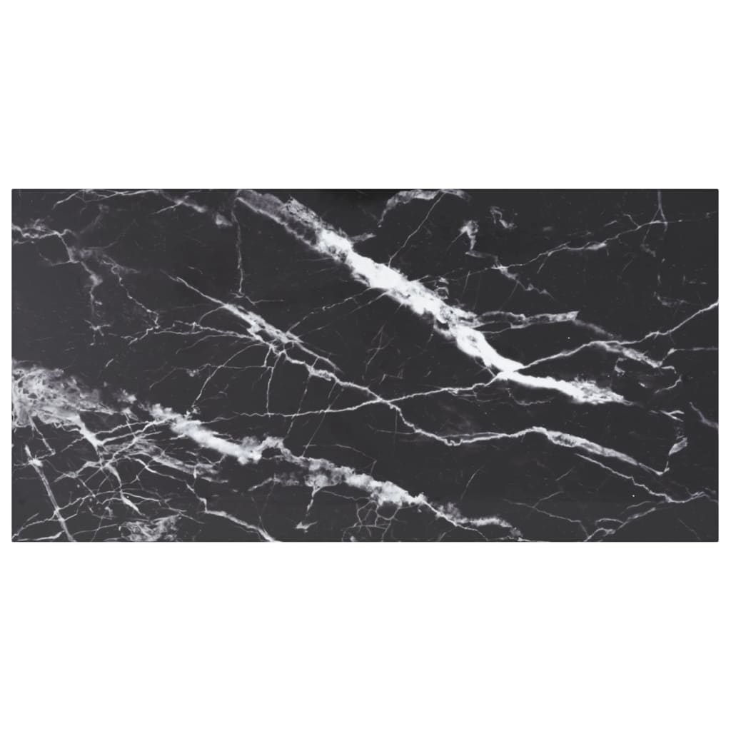 JUNG Vida Tischplatte Schwarz 100x50 cm 6 mm Hartglas in Marmoroptik