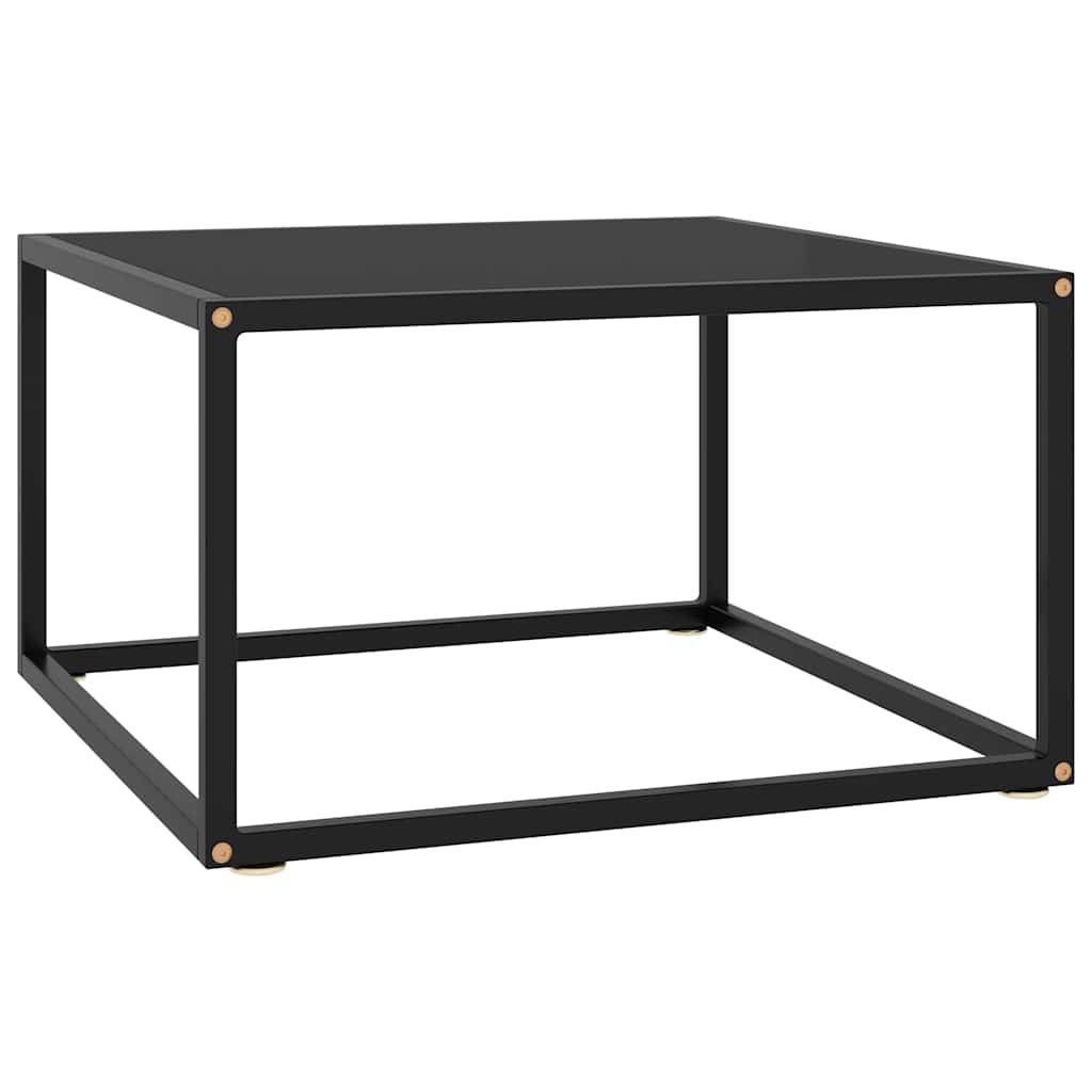 JUNG Vida Couchtisch Schwarz mit Schwarzem Glas 60x60x35 cm