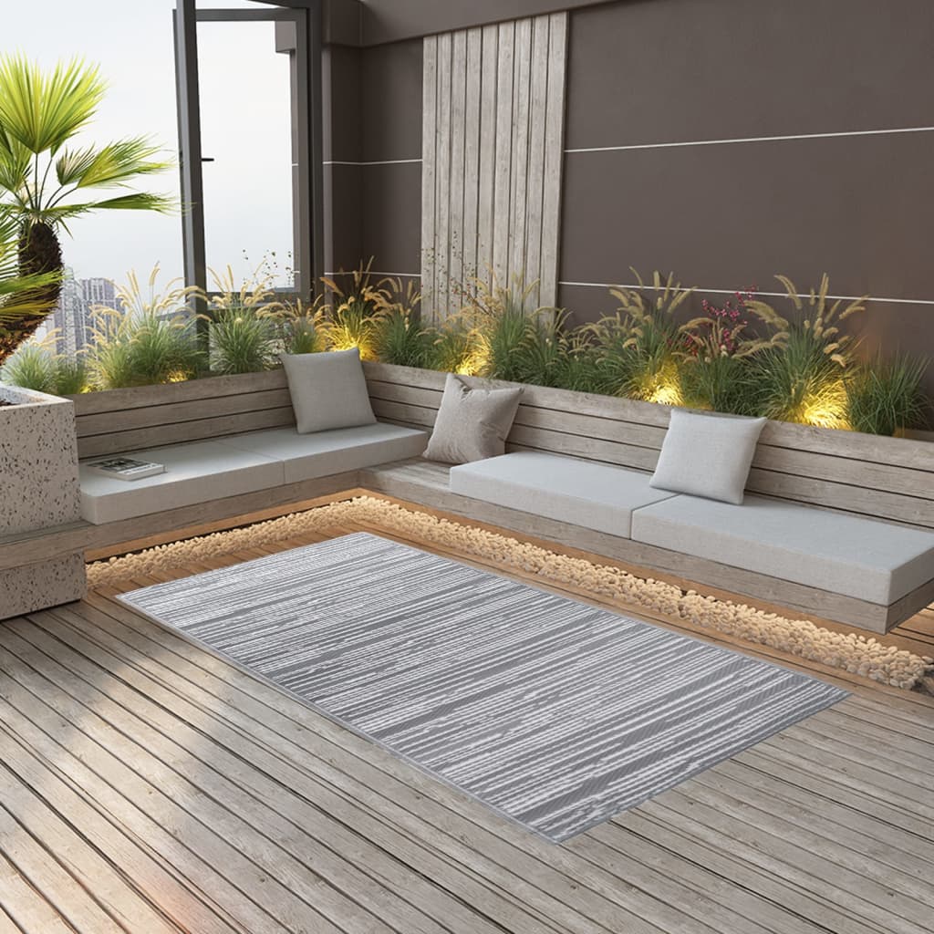 JUNG Vida Outdoor-Teppich ARAKIL Grau 120x180 cm PP