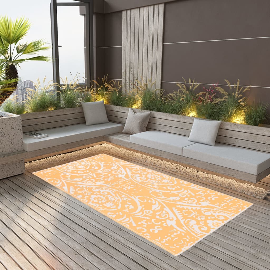 JUNG Vida Outdoor-Teppich ARAKIL Orangefarben und Blau 120x180 cm PP