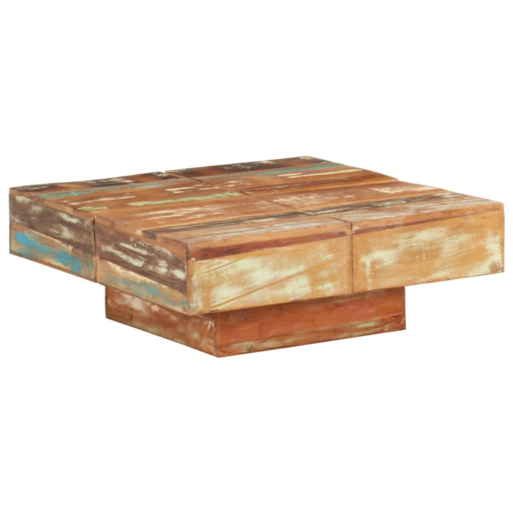 JUNG Vida Couchtisch 80x80x28 cm Altholz Massiv