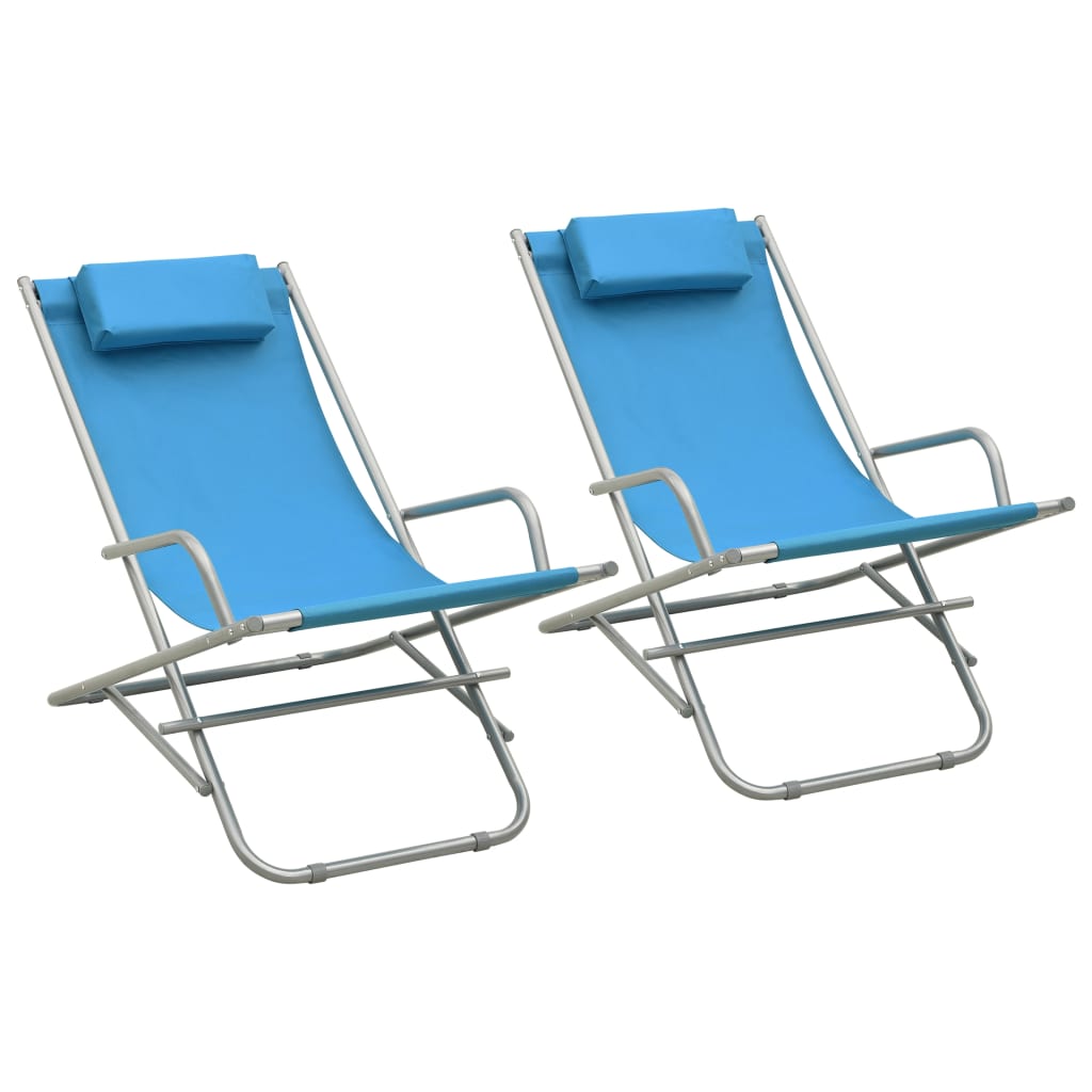 JUNG Vida Schaukelstühle 2 Stk. Stahl Blau