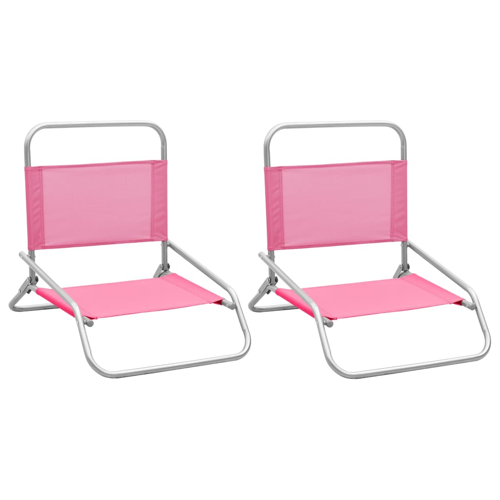 JUNG Vida Klappbare Strandstühle 2 Stk. Rosa Stoff