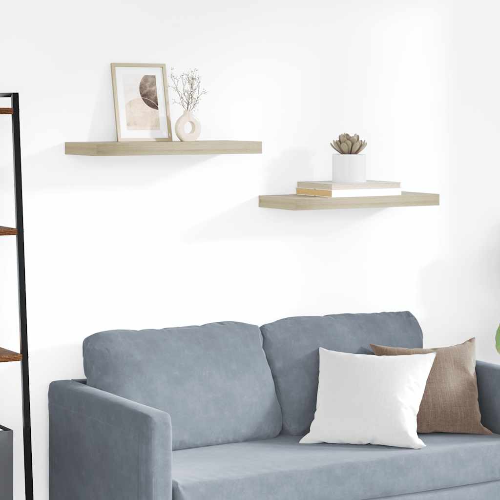 JUNG Vida Schwebende Wandregale 2 Stk. Eichefarben 60x23,5x3,8cm MDF