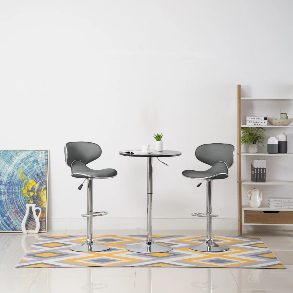 JUNG Vida Barhocker 2 Stk. Grau Kunstleder