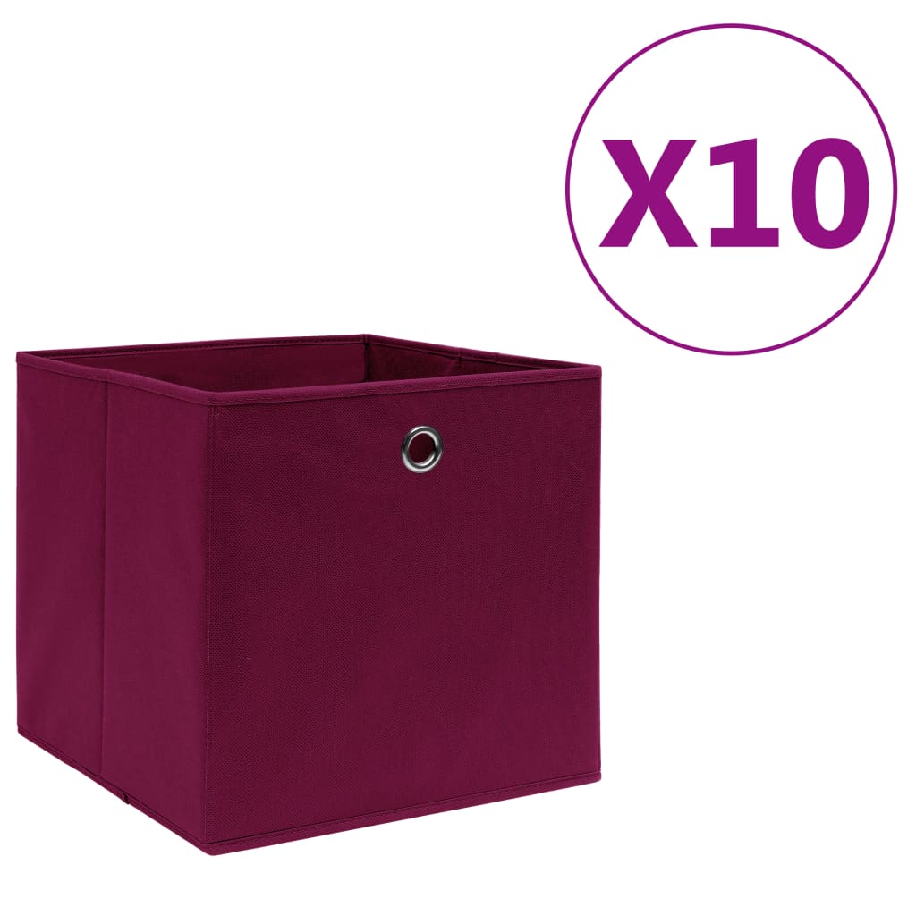 JUNG Vida Aufbewahrungsboxen 10 Stk. Vliesstoff 28x28x28 cm Dunkelrot