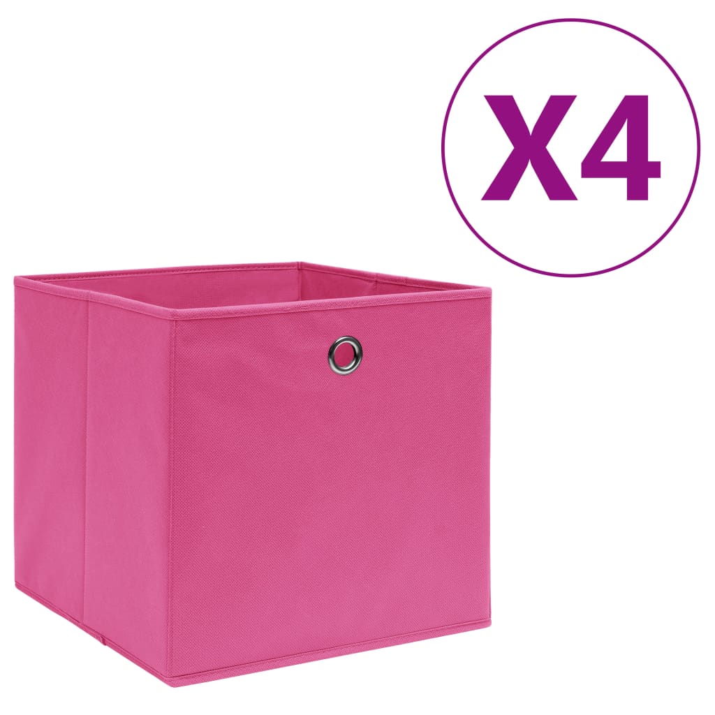 JUNG Vida Aufbewahrungsboxen 4 Stk. Vliesstoff 28x28x28 cm Rosa