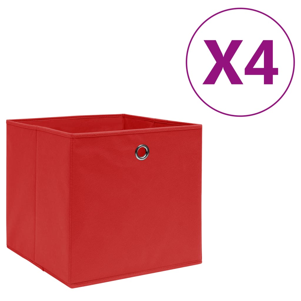 JUNG Vida Aufbewahrungsboxen 4 Stk. Vliesstoff 28x28x28 cm Rot