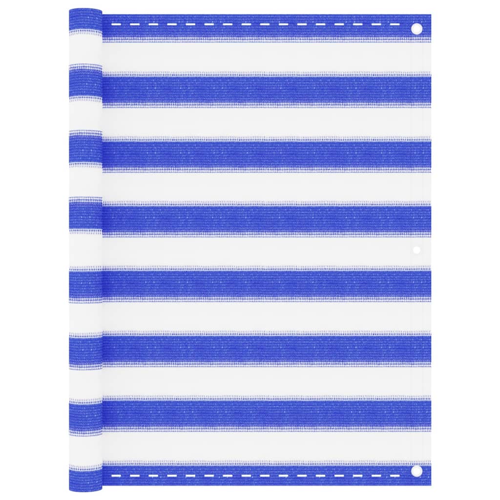 JUNG Vida Balkon-Sichtschutz Blau und Weiß 90x500 cm HDPE