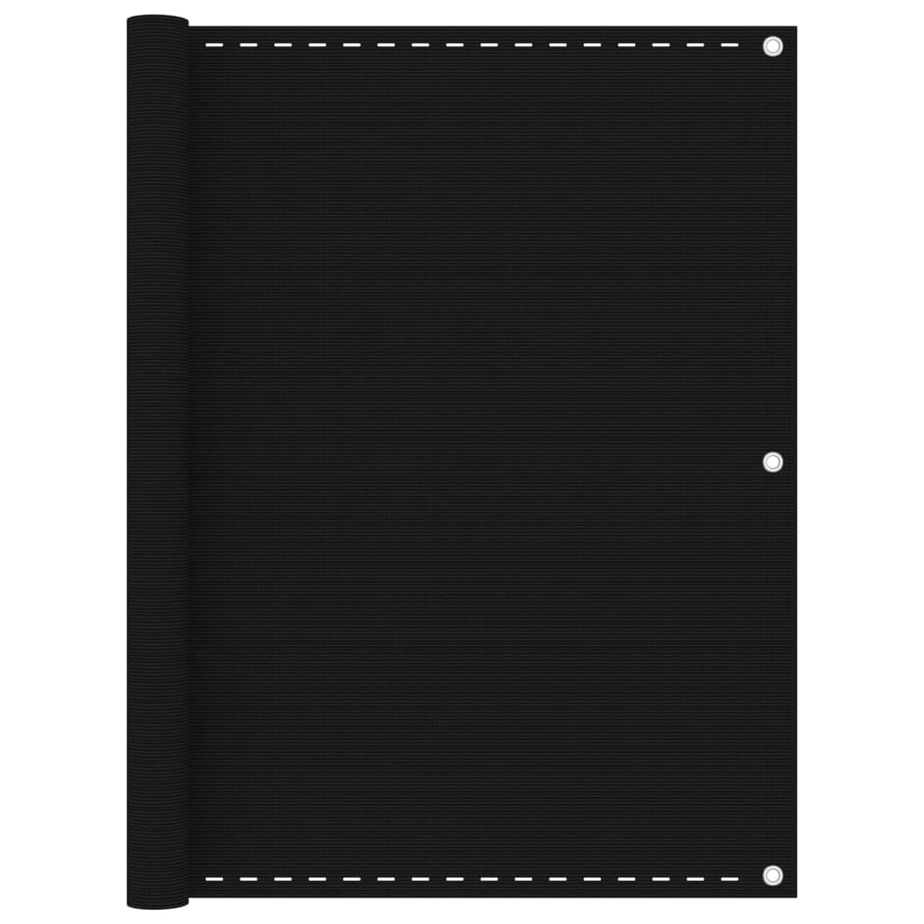 JUNG Vida Balkon-Sichtschutz Schwarz 120x500 cm HDPE