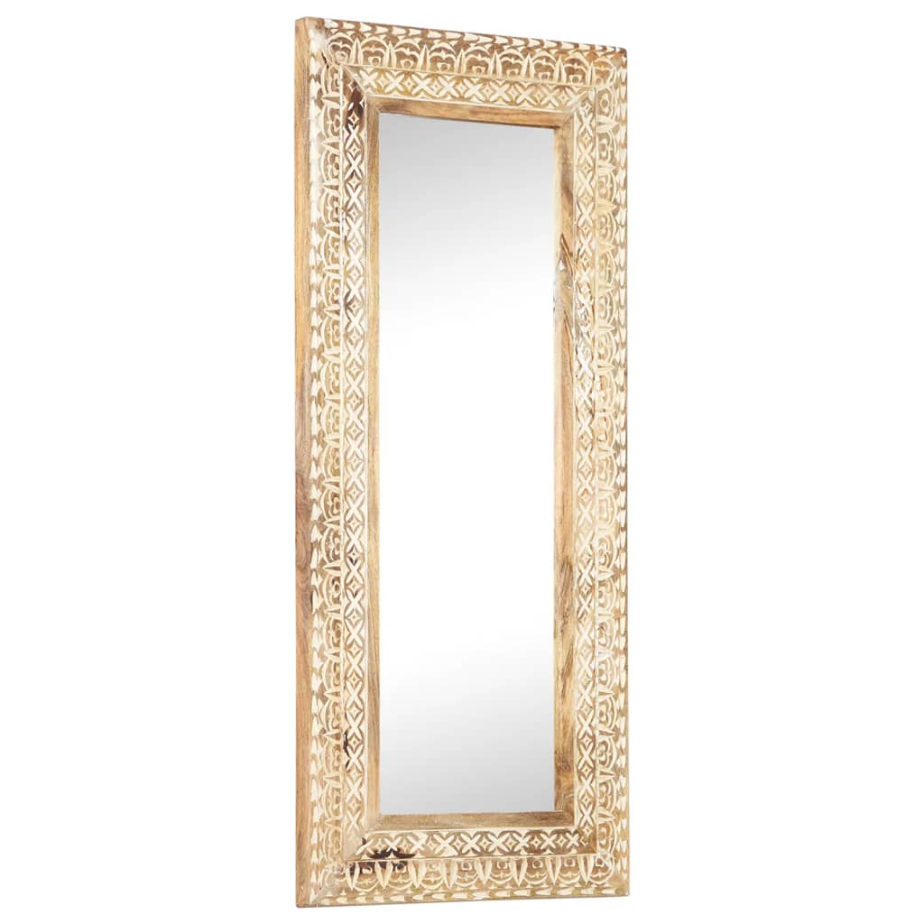 JUNG Vida Spiegel Handgeschnitzt 110x50x2,6 cm Massivholz Mango