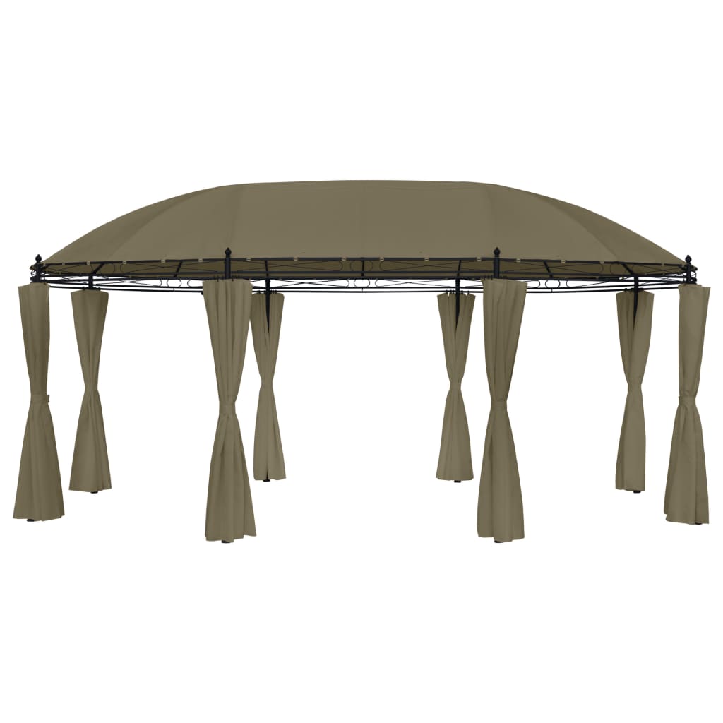 JUNG Vida Pavillon mit Vorhängen 520x349x255 cm Taupe 180 g/m²