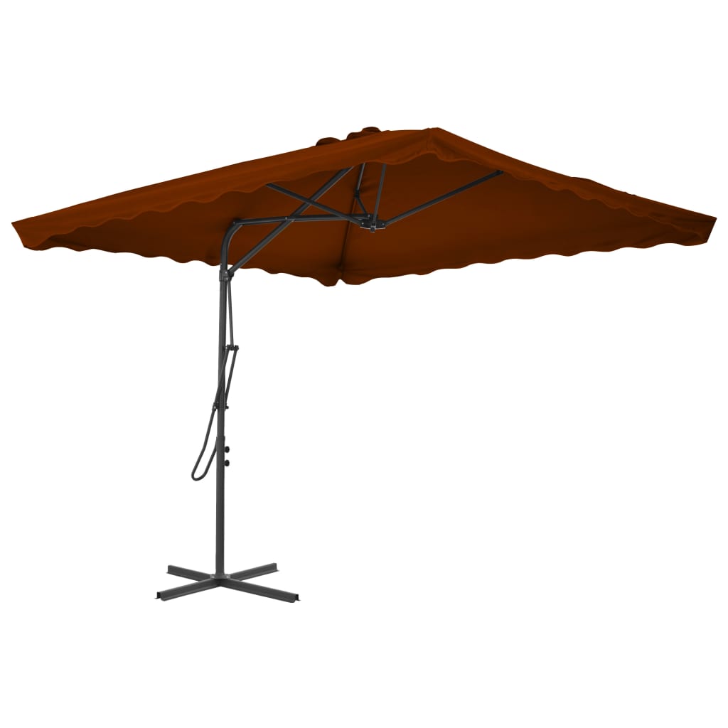 JUNG Vida Sonnenschirm mit Stahl-Mast 250x250x230 cm Terrakotta