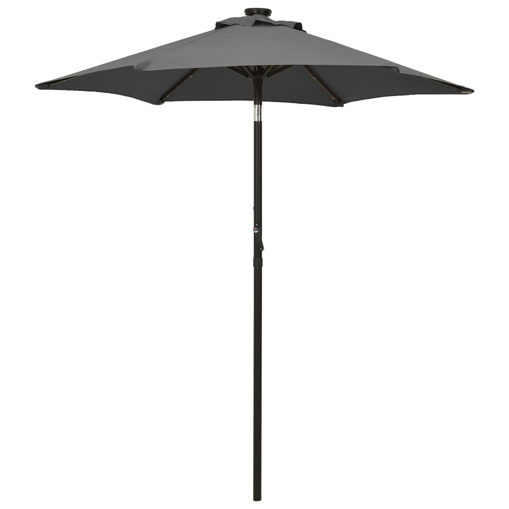 JUNG Vida Sonnenschirm mit LED-Beleuchtung Anthrazit 200x211 cm Alu