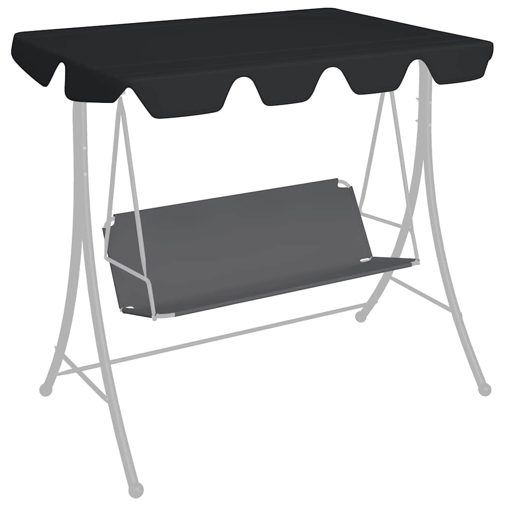 JUNG Vida Ersatzdach für Hollywoodschaukel Schwarz 188/168x145/110 cm