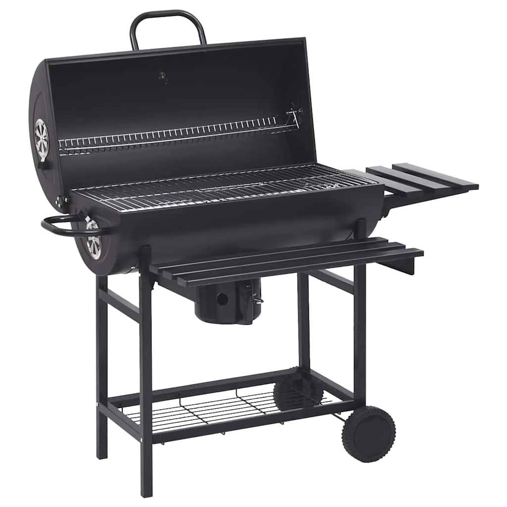 JUNG Vida Grillwagen mit Rädern und Ablagen Schwarz Stahl 115x85x95 cm