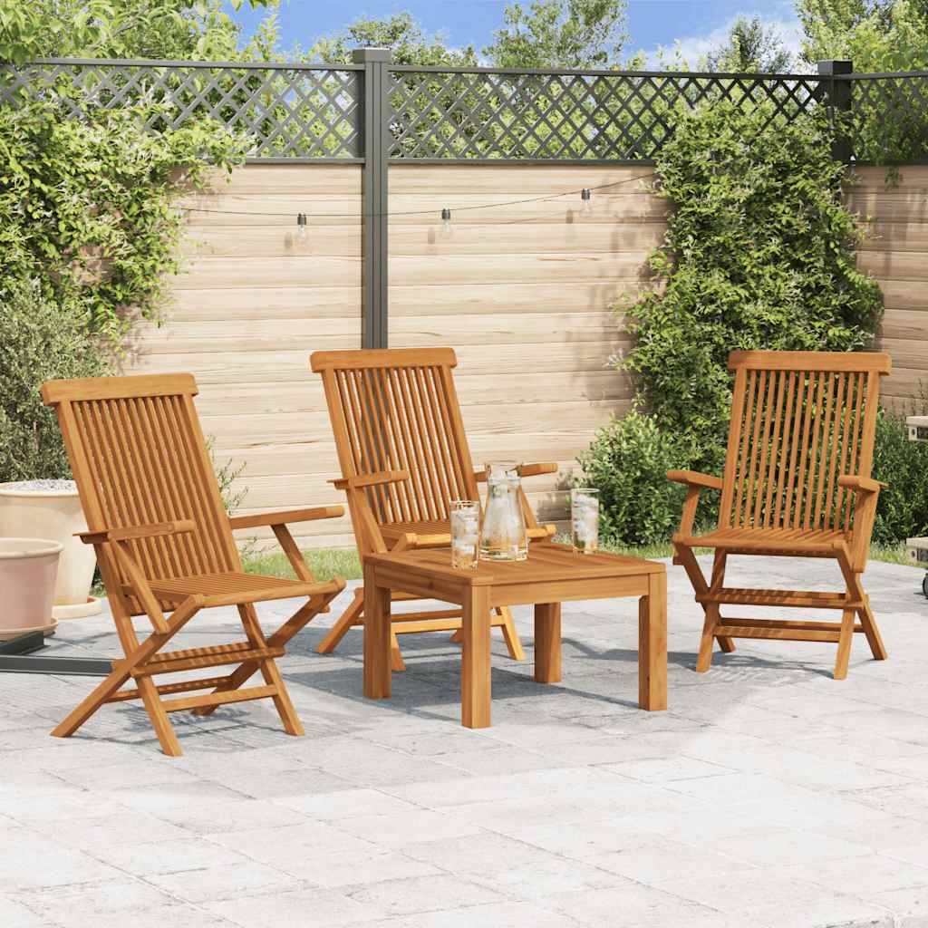 JUNG Vida Gartenstühle 3 Stk. Massivholz Teak