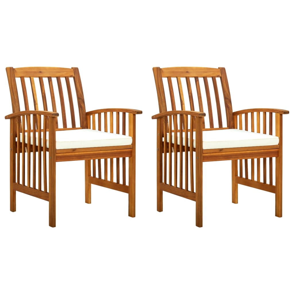 JUNG Vida Garten-Essstühle 2 Stk. mit Kissen Massivholz Akazie