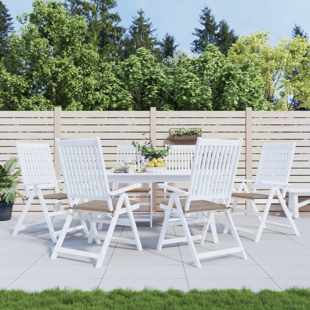 JUNG Vida Gartenstuhl-Kissen 6 Stk. Taupe 50x50x4 cm Oxford-Gewebe