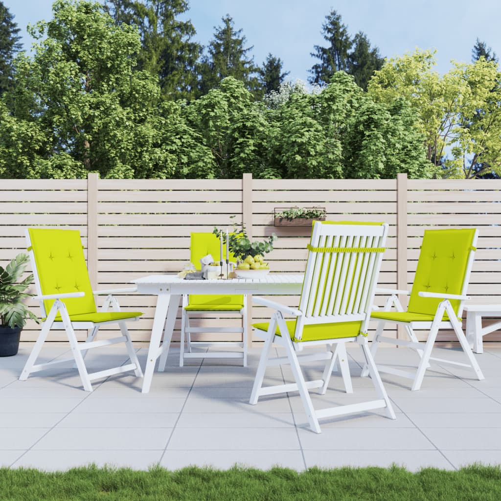 JUNG Vida Gartenstuhlauflagen für Hochlehner 4 Stk. Knallgrün 120x50x3 cm