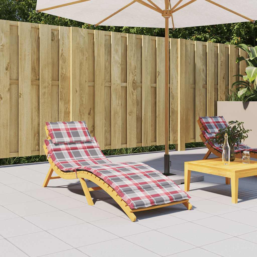 JUNG Vida Sonnenliegen-Auflage Rot Karomuster 186x58x4 cm Oxford-Gewebe