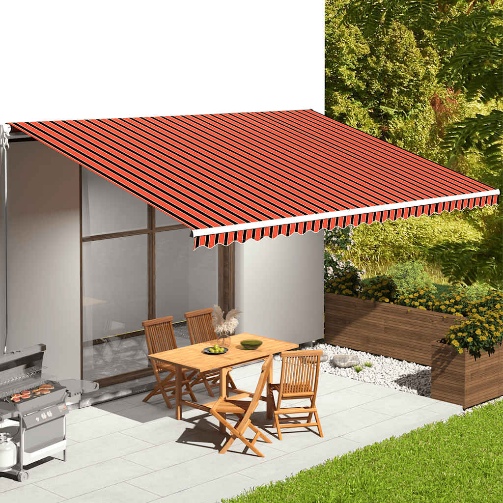 JUNG Vida Markisenbespannung Orange und Braun 6x3,5 m
