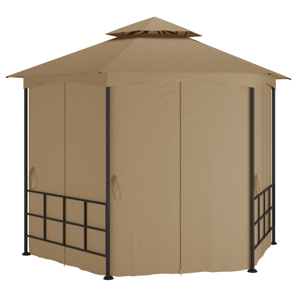JUNG Vida Pavillon mit Seitenwänden 3,1x2,7 m Taupe