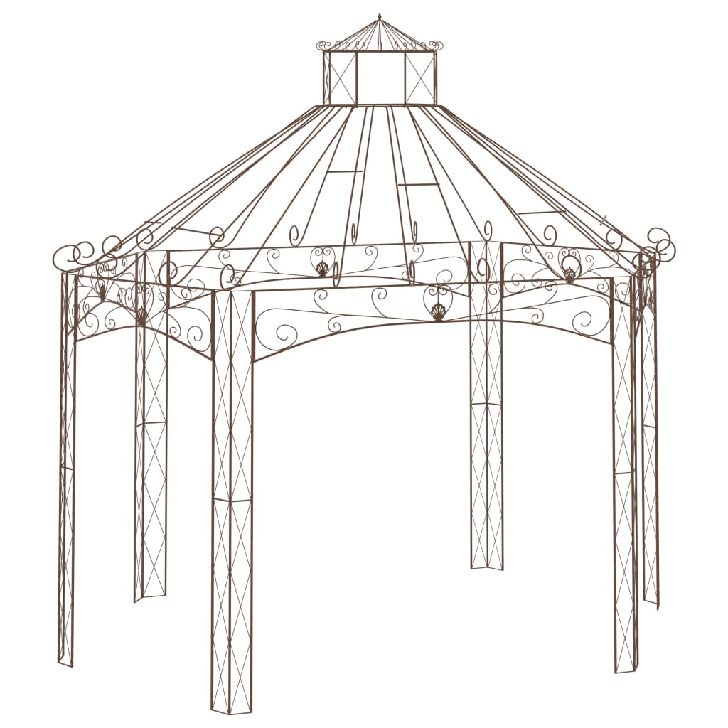 JUNG Vida Gartenpavillon Antik-Braun 400x258x378 cm Eisen