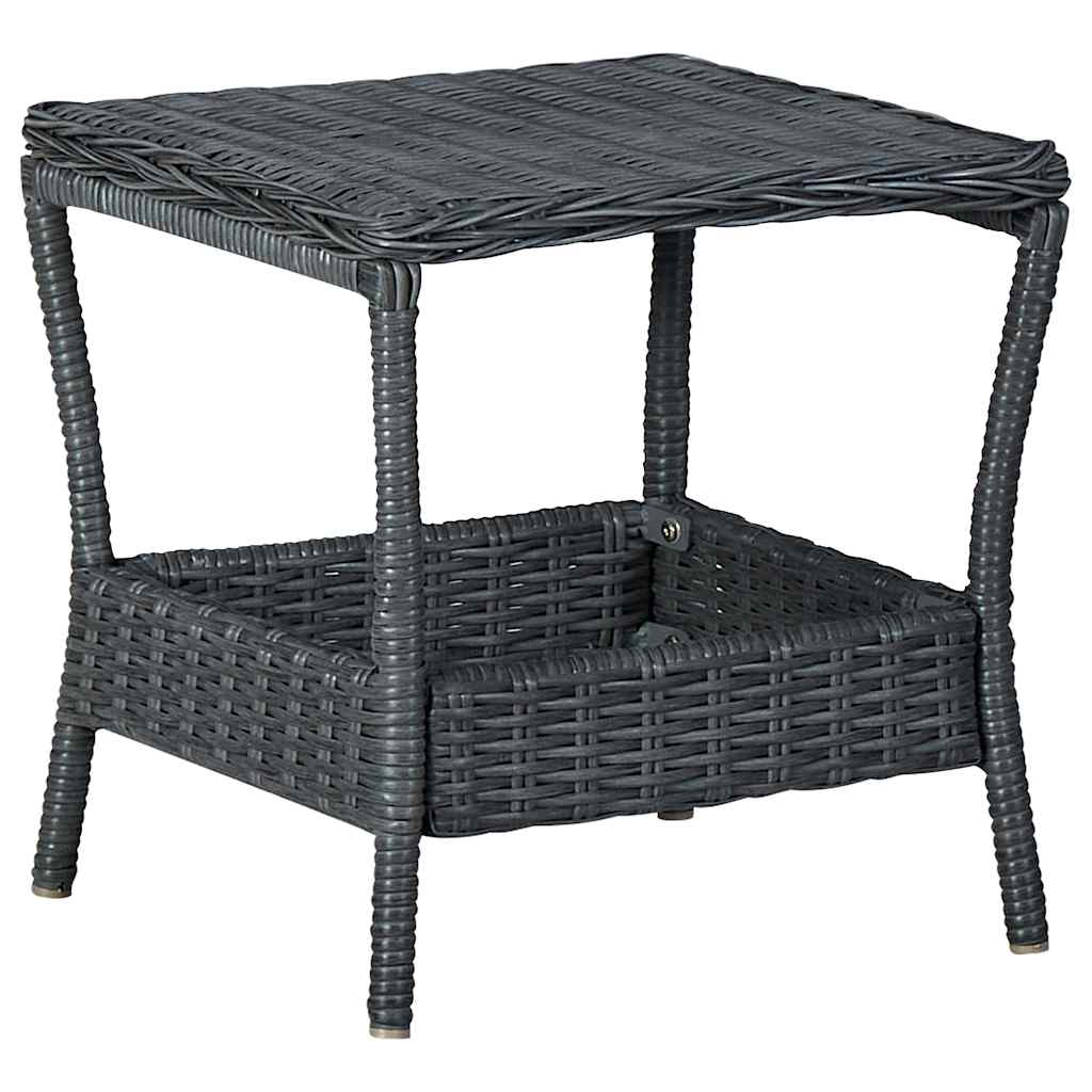 JUNG Vida Gartentisch Dunkelgrau 45x45x46,5 cm Poly Rattan