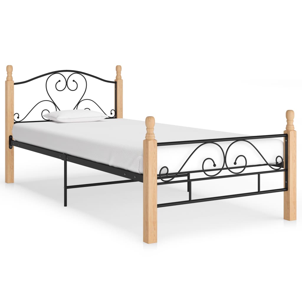 JUNG Vida Bettgestell Schwarz Metall 90x200 cm