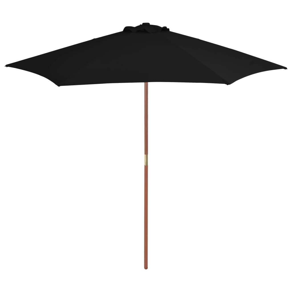 JUNG Vida Sonnenschirm mit Holz-Mast 270 cm Schwarz