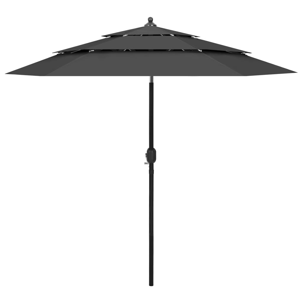 JUNG Vida Sonnenschirm mit Aluminium-Mast 3-lagig Anthrazit 2,5 m