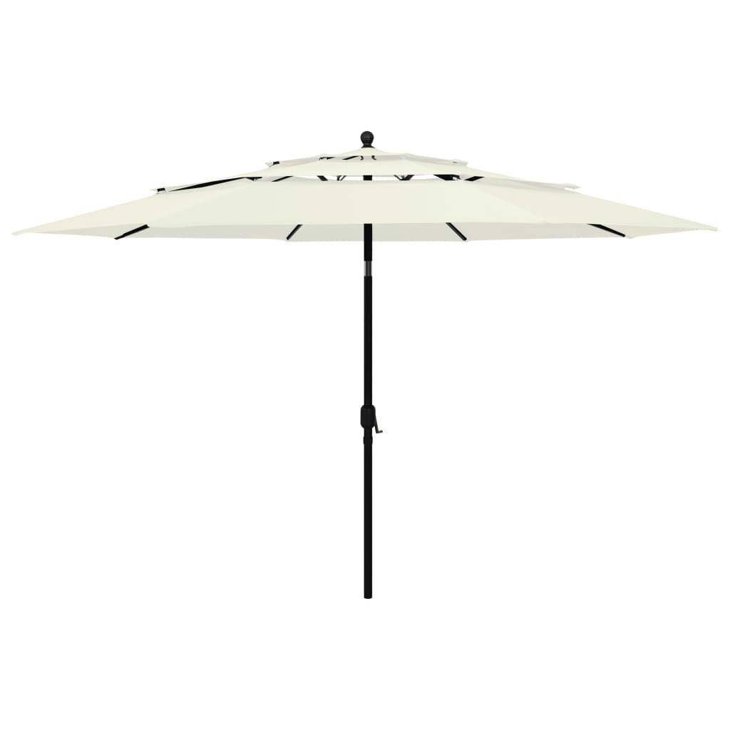 JUNG Vida Sonnenschirm mit Aluminium-Mast 3-lagig Sandfarbe 3,5 m