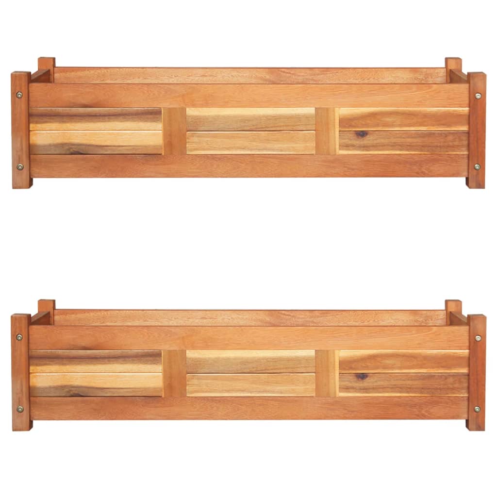 JUNG Vida Garten-Hochbeete 2 Stk. Akazienholz 100x30x25 cm