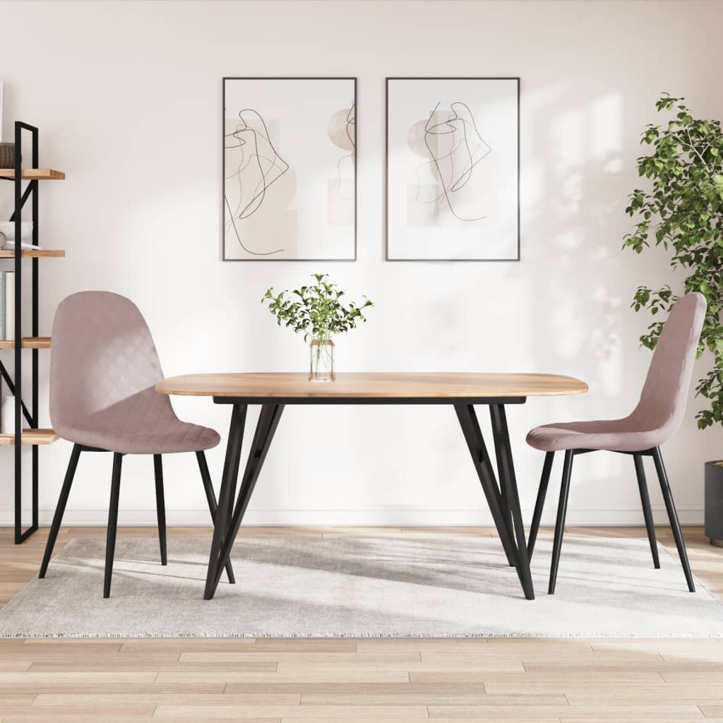 JUNG Vida Esszimmerstühle 2 Stk. Rosa Samt