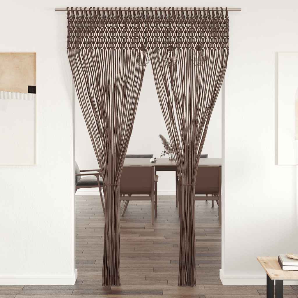 JUNG Vida Makramee Vorhang Taupe 140x240 cm Baumwolle