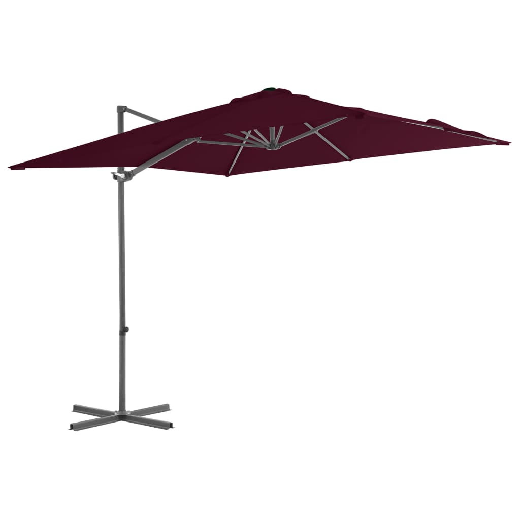 JUNG Vida Ampelschirm mit Stahl-Mast 250x250 cm Bordeauxrot