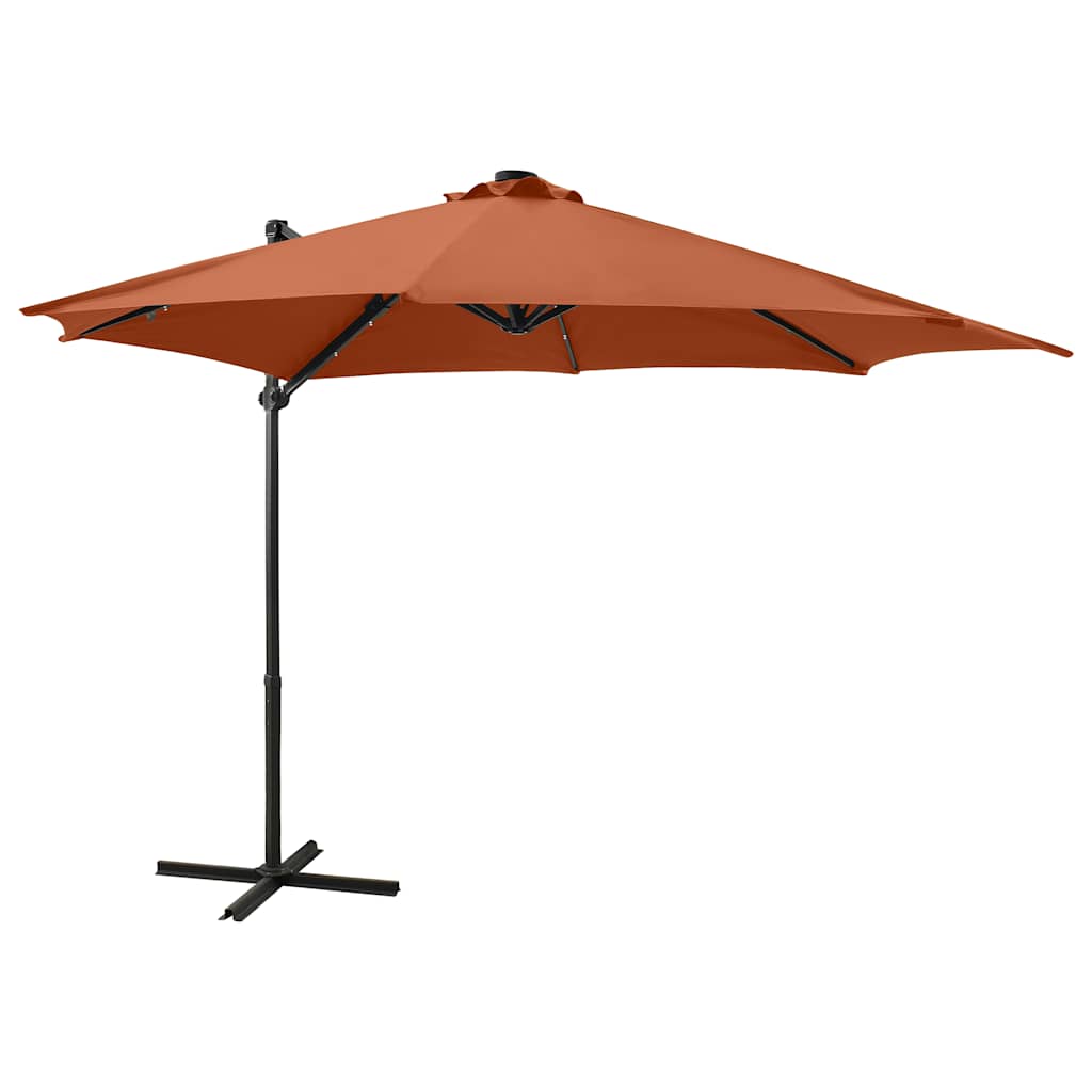 JUNG Vida Ampelschirm mit LED-Beleuchtung 300 cm Terrakotta