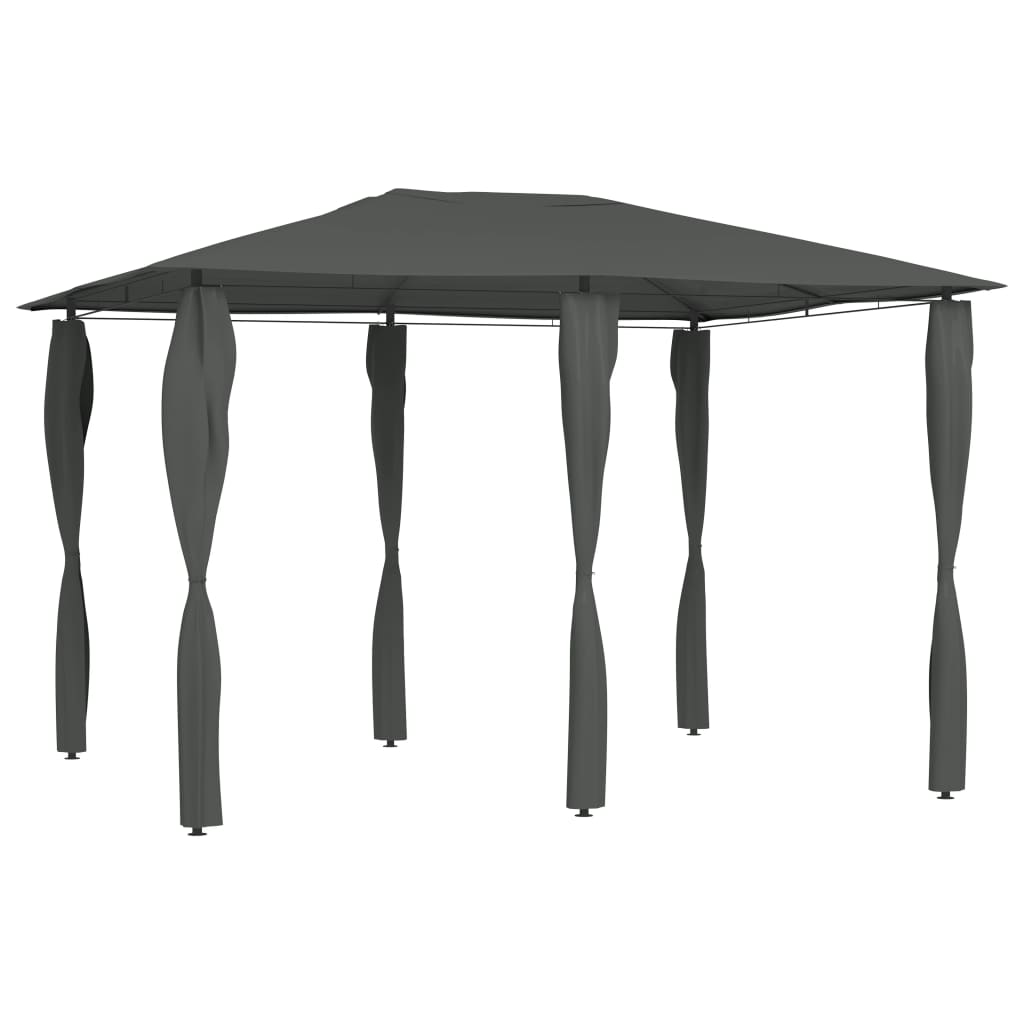 JUNG Vida Pavillon mit Pfostenabdeckungen 3x4x2,6 m Anthrazit 160 g/m²