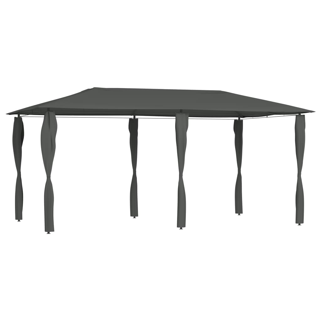 JUNG Vida Pavillon mit Pfostenverkleidung 2,98x5,3x2,59 m Grau 160 g/m²