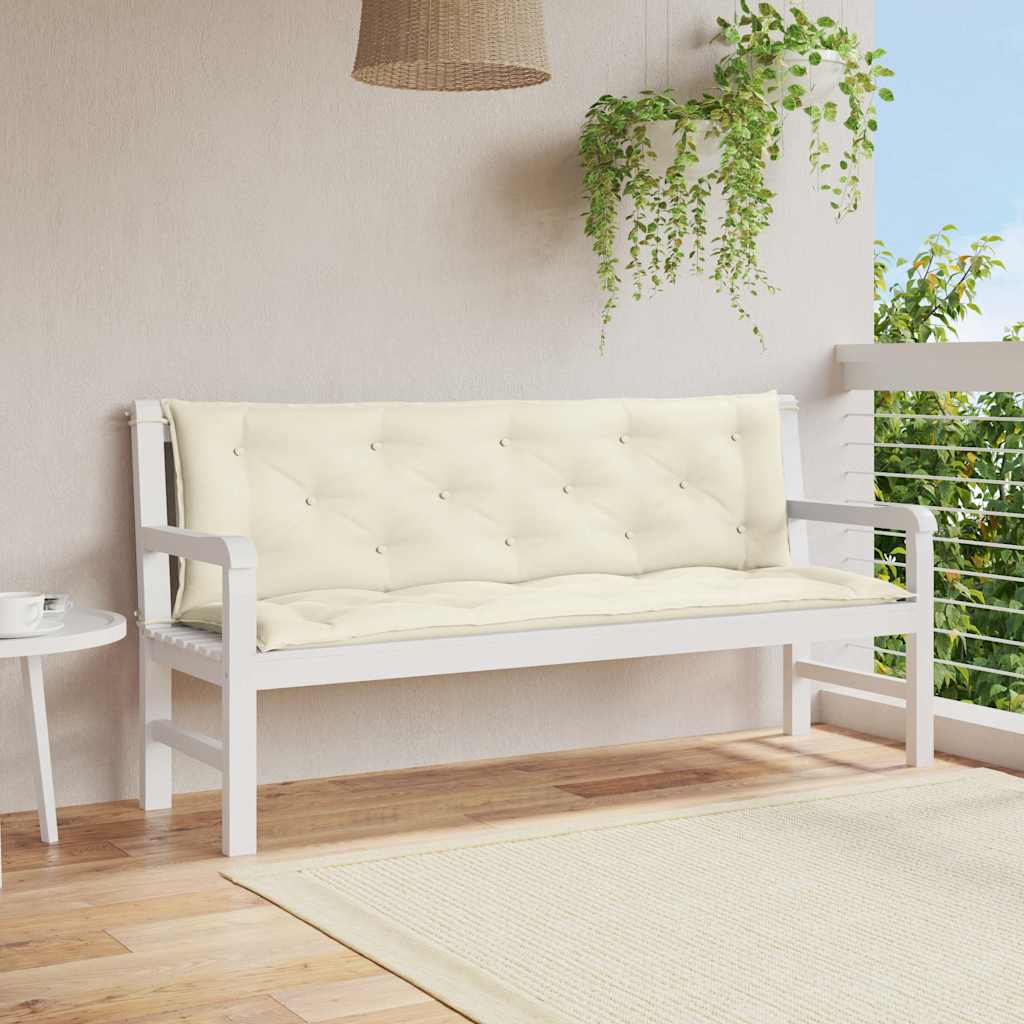 JUNG Vida Gartenbank-Auflage Cremeweiß 150x(50+50)x7 cm Oxford-Gewebe