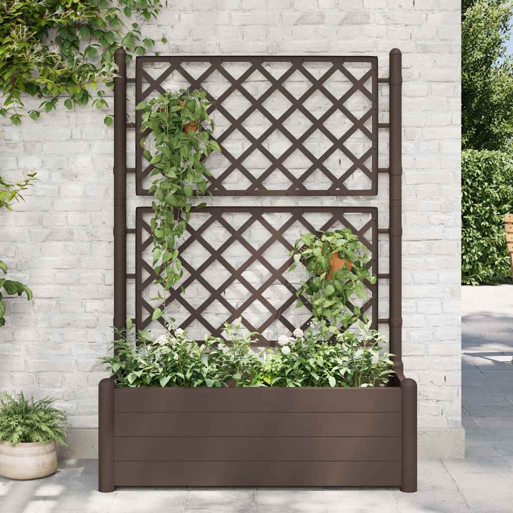 JUNG Vida Pflanzkübel mit Spalier 100x43x142 cm PP Mokka