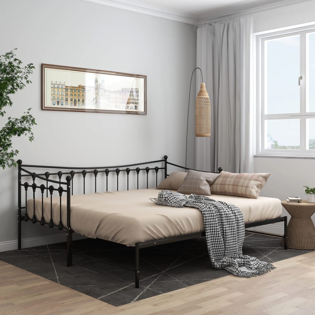 JUNG Vida Ausziehsofa Bettgestell Schwarz Metall 90x200 cm
