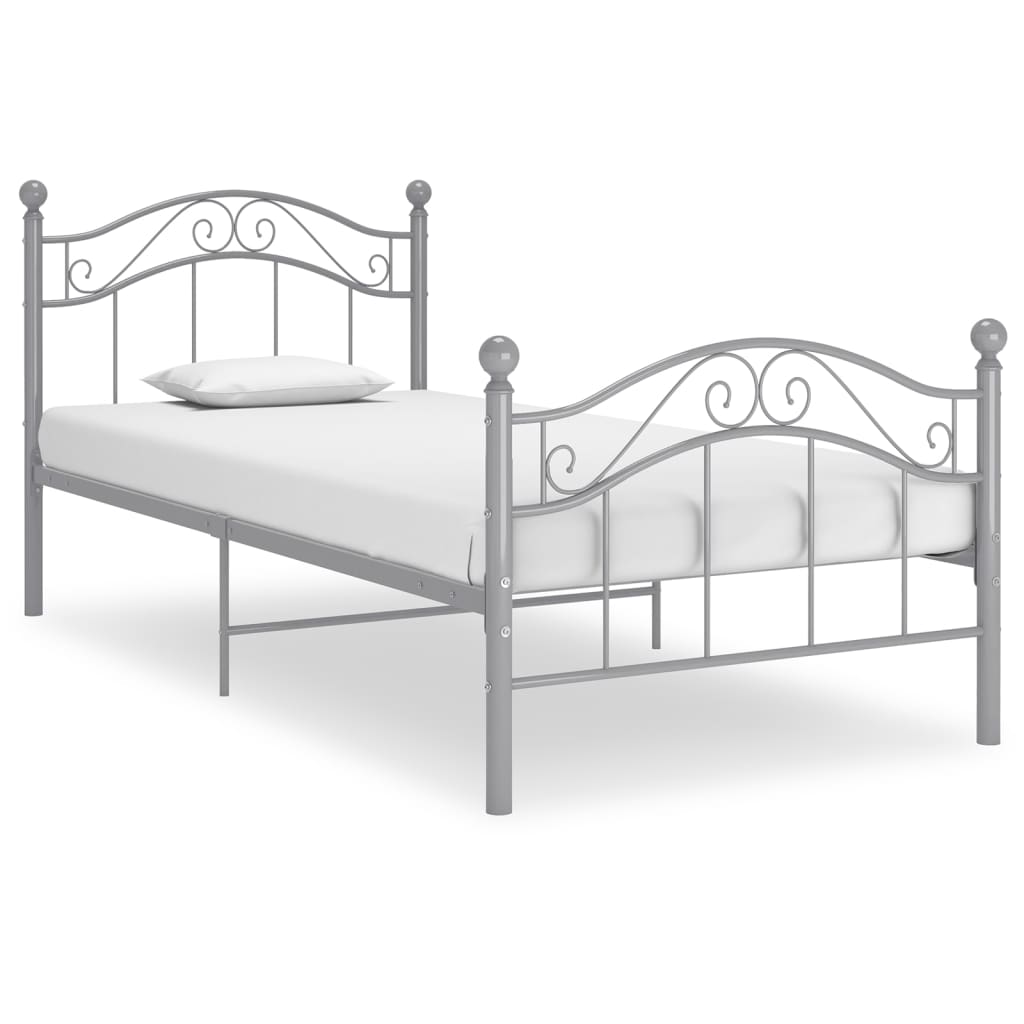 JUNG Vida Bett Grau Metall 90x200 cm