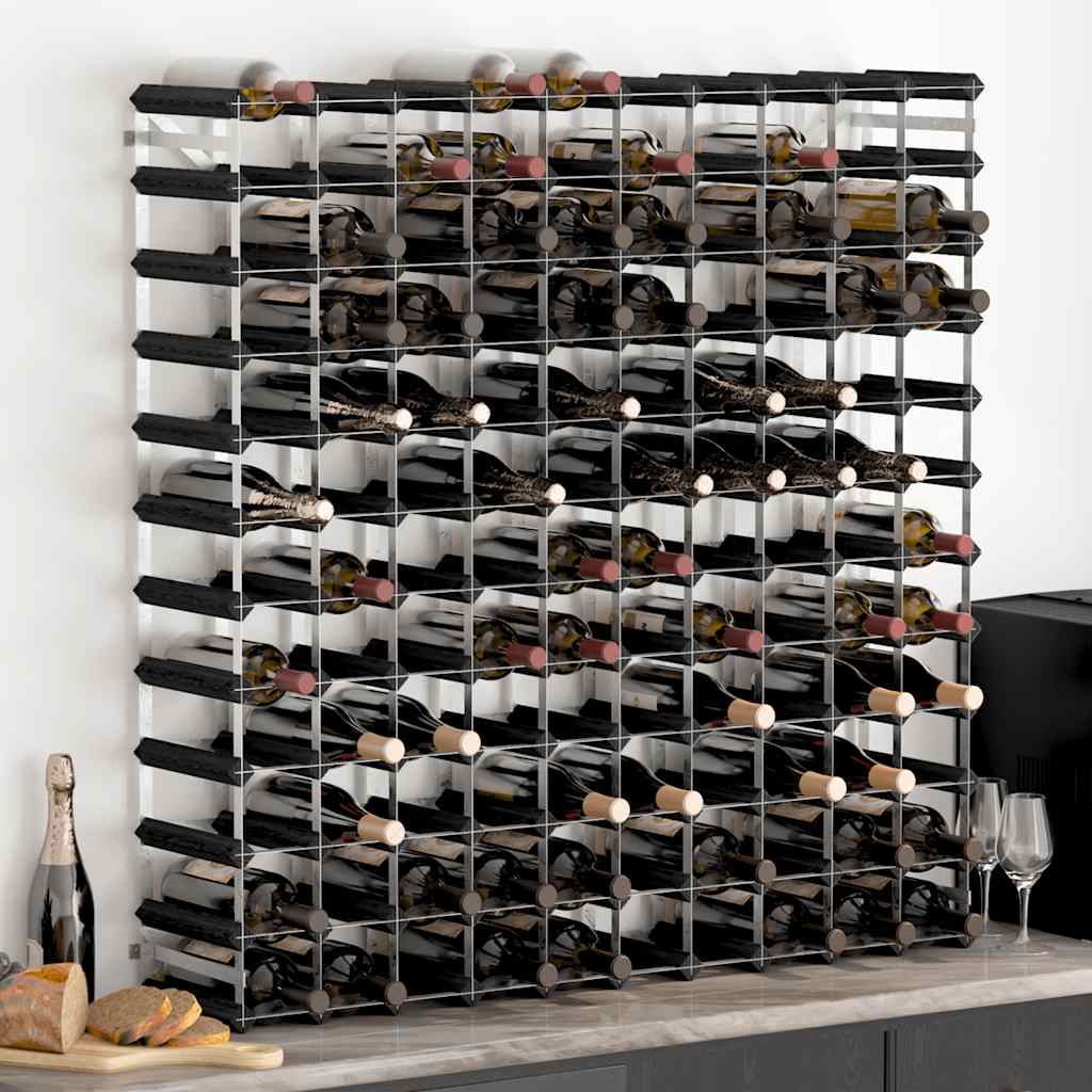 JUNG Vida Weinregal für 120 Flaschen Schwarz Massivholz Kiefer