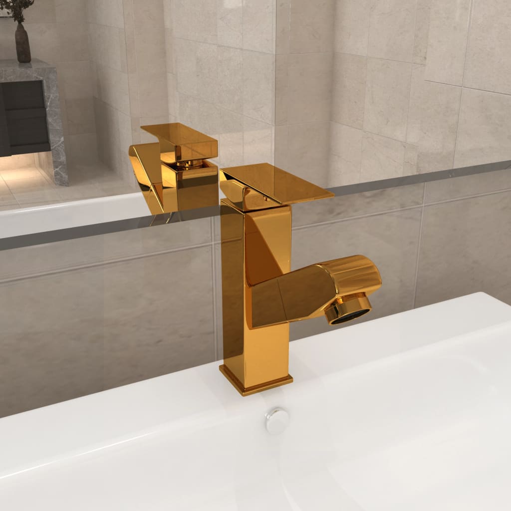 JUNG Vida Waschbeckenarmatur mit Herausziehbarer Brause Golden 157x172 mm