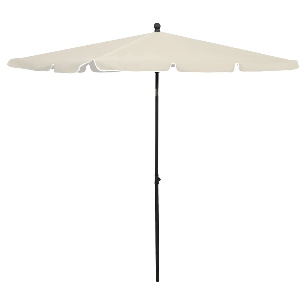 JUNG Vida Sonnenschirm mit Mast 210x140 cm Sandfarben